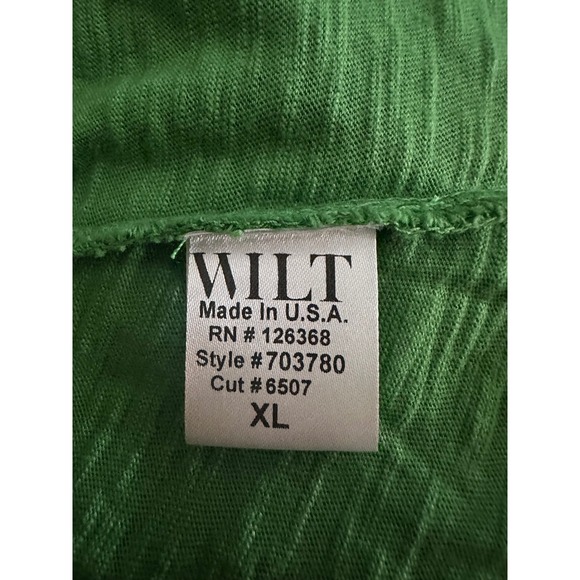 Wilt NWT Slub Asymmetric Tunic XL Cotton Green Long Sleeve USA Lagenlook Artsy - Picture 4 of 15